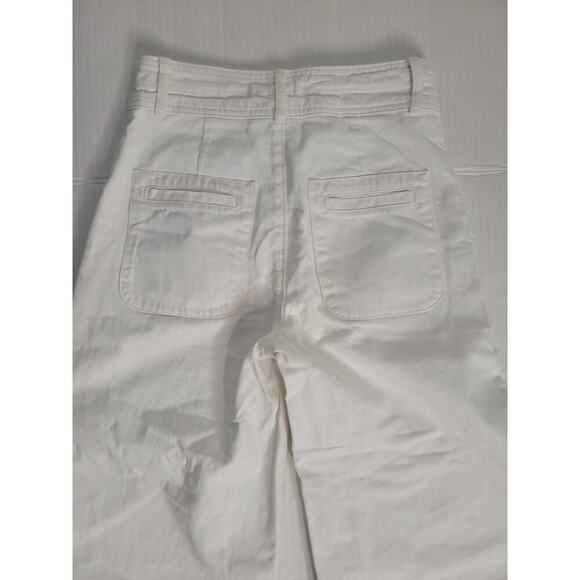 Free People Pants Womens 26 White Colette Wide Leg Culottes Cropped Button Fly - Picture 10 of 10